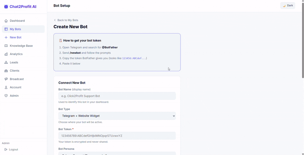 Bot go live walkthrough